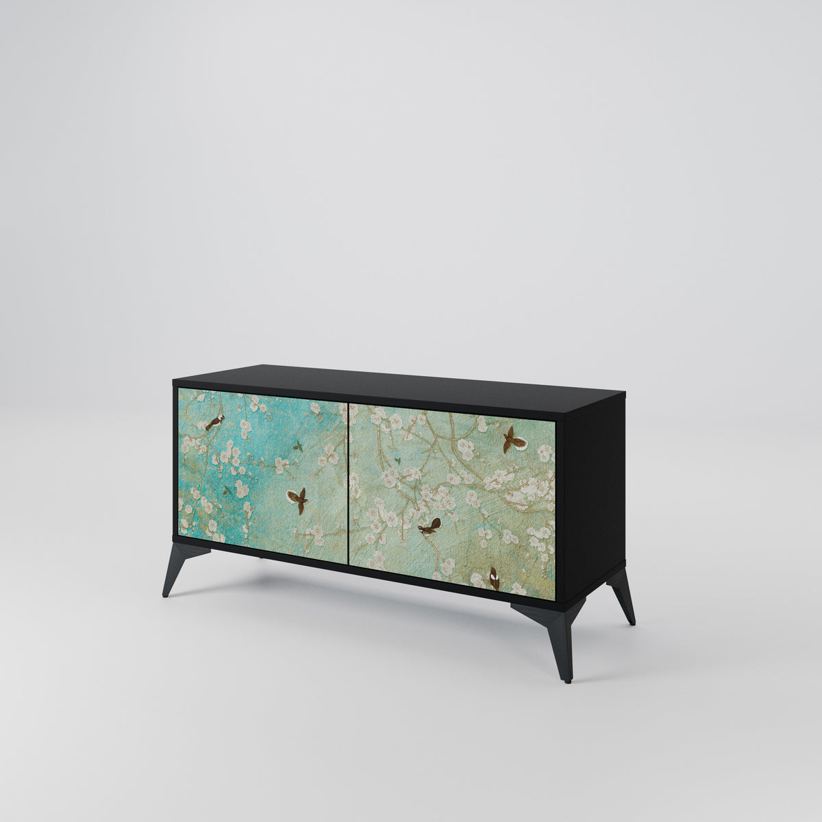 BLOOMING CHARM Compact 2-Door TV Cabinet