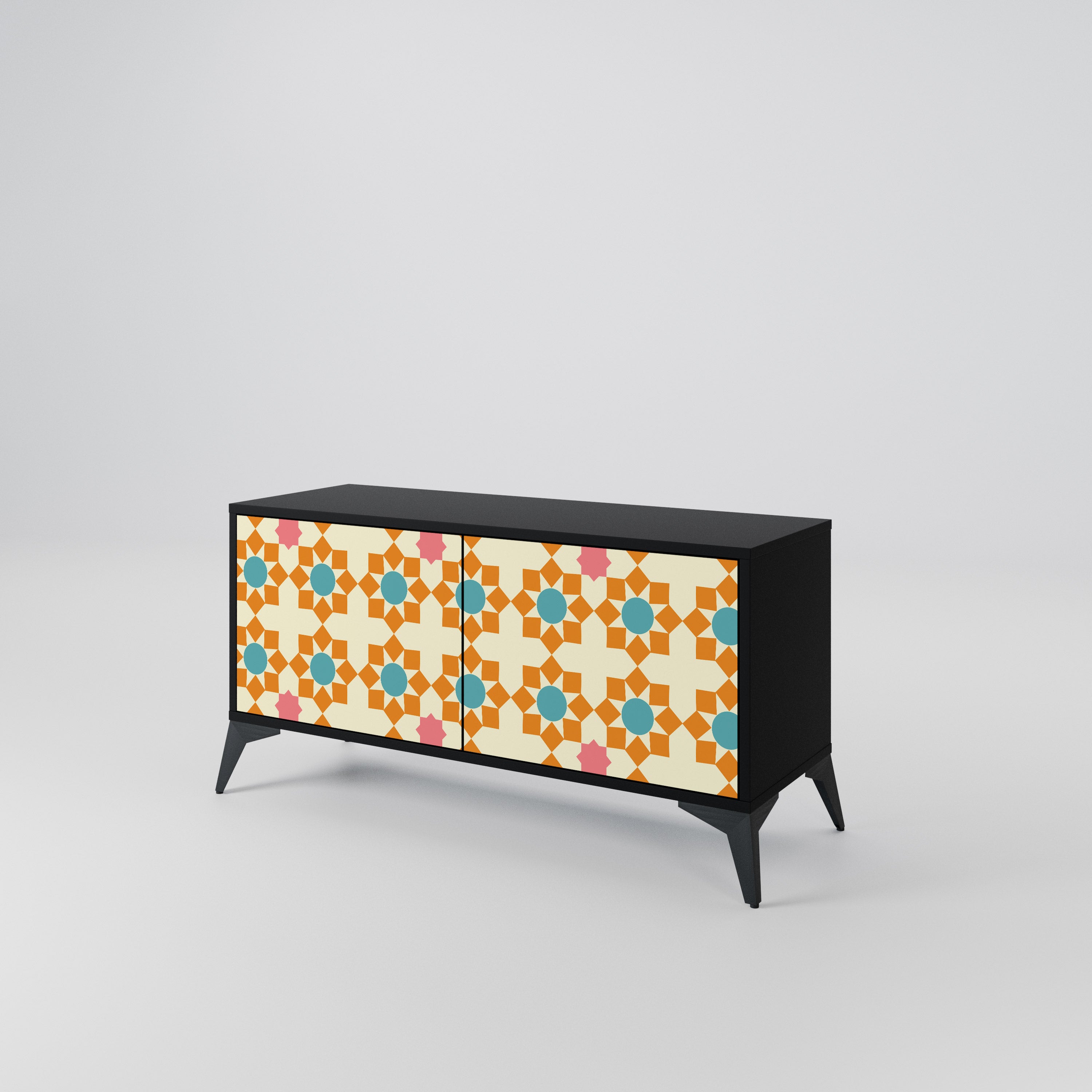 FLORAL DECOR Compact 2-Door TV Cabinet