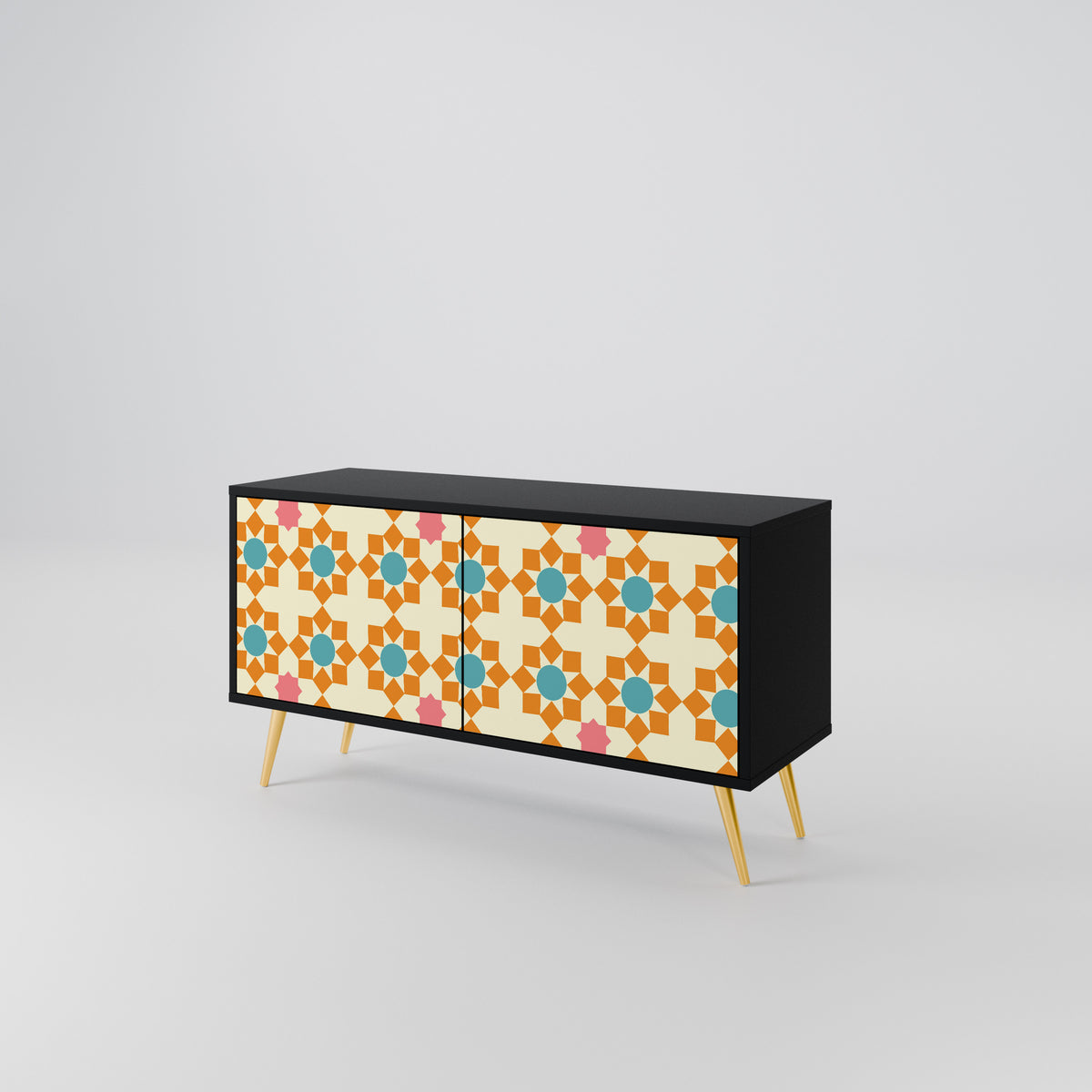 FLORAL DECOR Compact 2-Door TV Cabinet