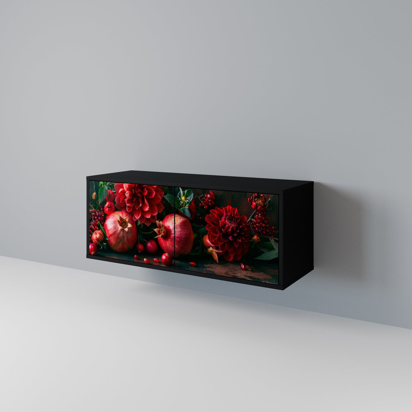 DAHLIAS AND POMEGRANATES Compact 2-Door TV Cabinet