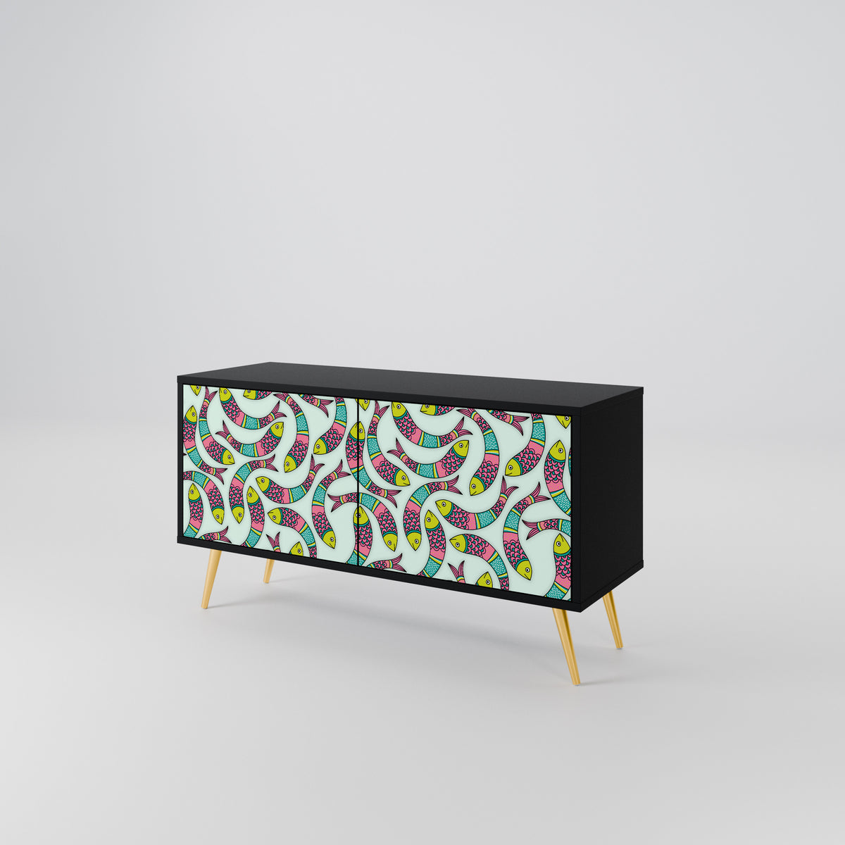 INDIAN FISH Compact 2-Door TV Cabinet