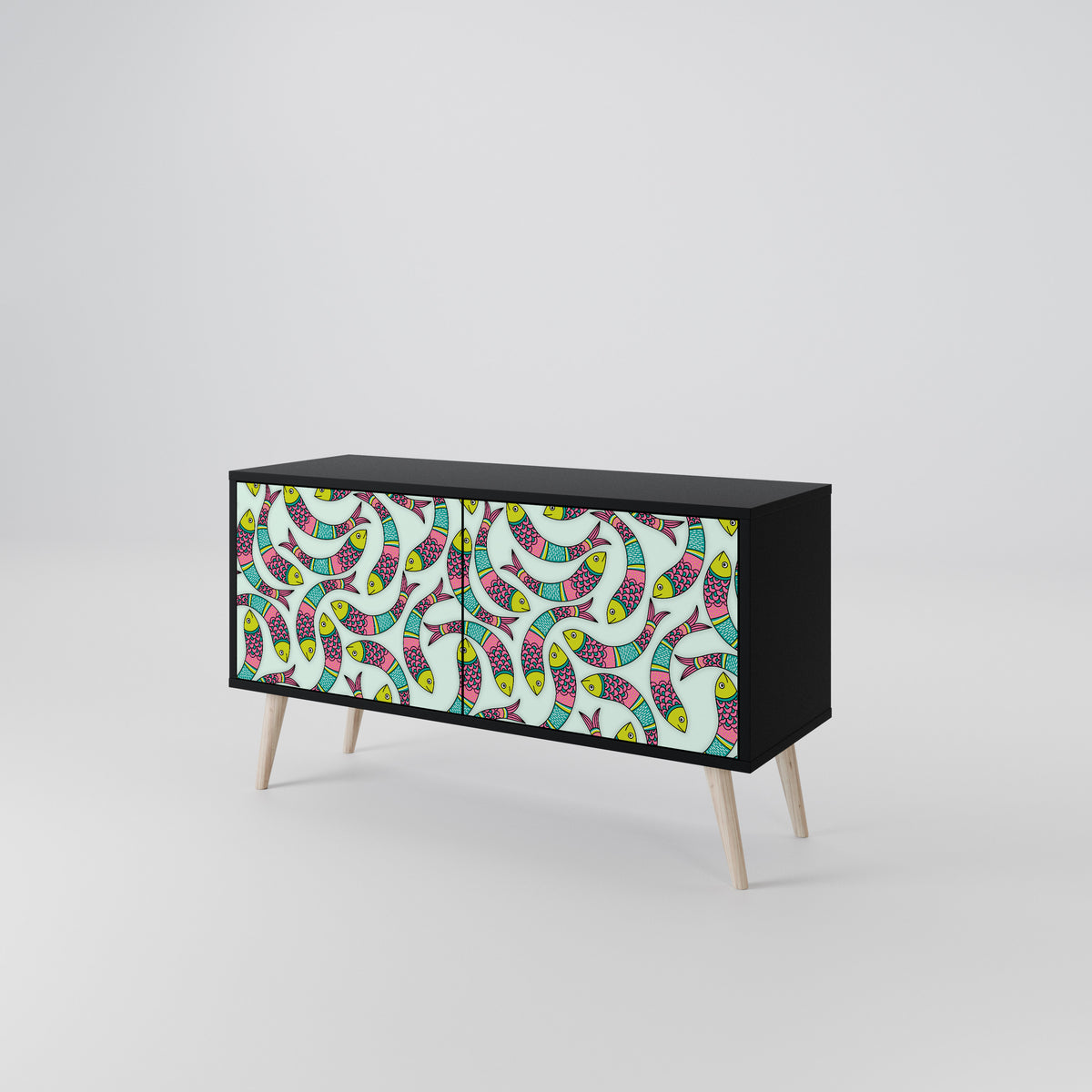 INDIAN FISH Compact 2-Door TV Cabinet