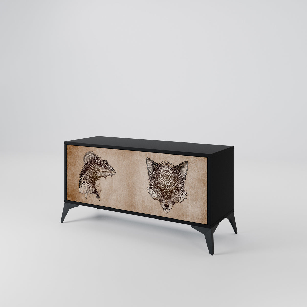 STEAMPUNK CLAN Compact 2-Door TV Cabinet