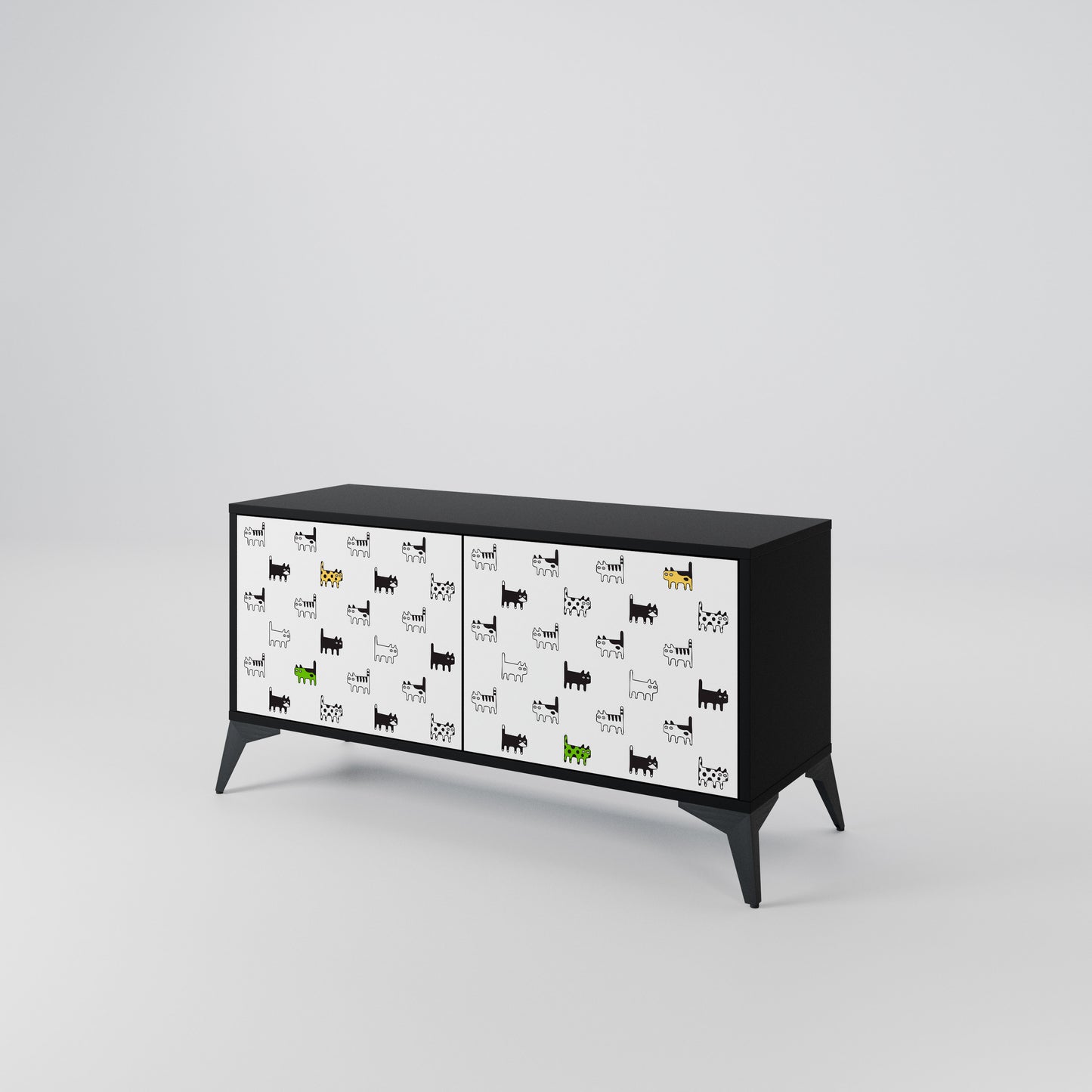 CATS COMPILATION Compact 2-Door TV Cabinet