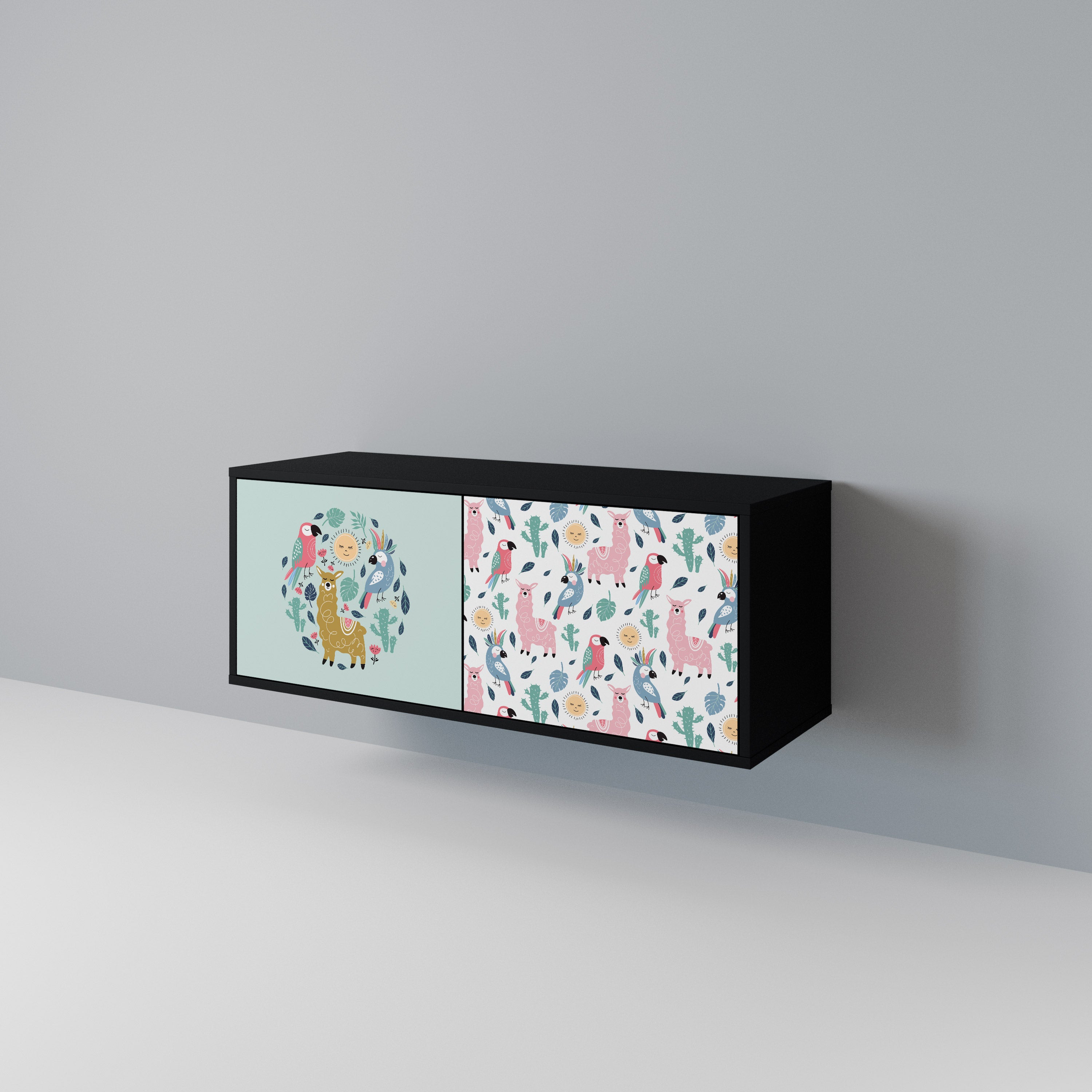 COLORFUL ALPACAS Compact 2-Door TV Cabinet