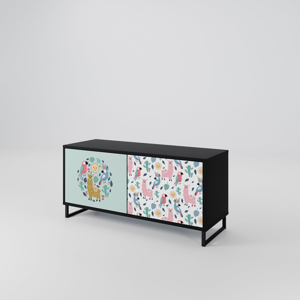 COLORFUL ALPACAS Compact 2-Door TV Cabinet