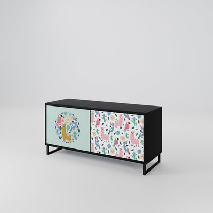 COLORFUL ALPACAS Compact 2-Door TV Cabinet