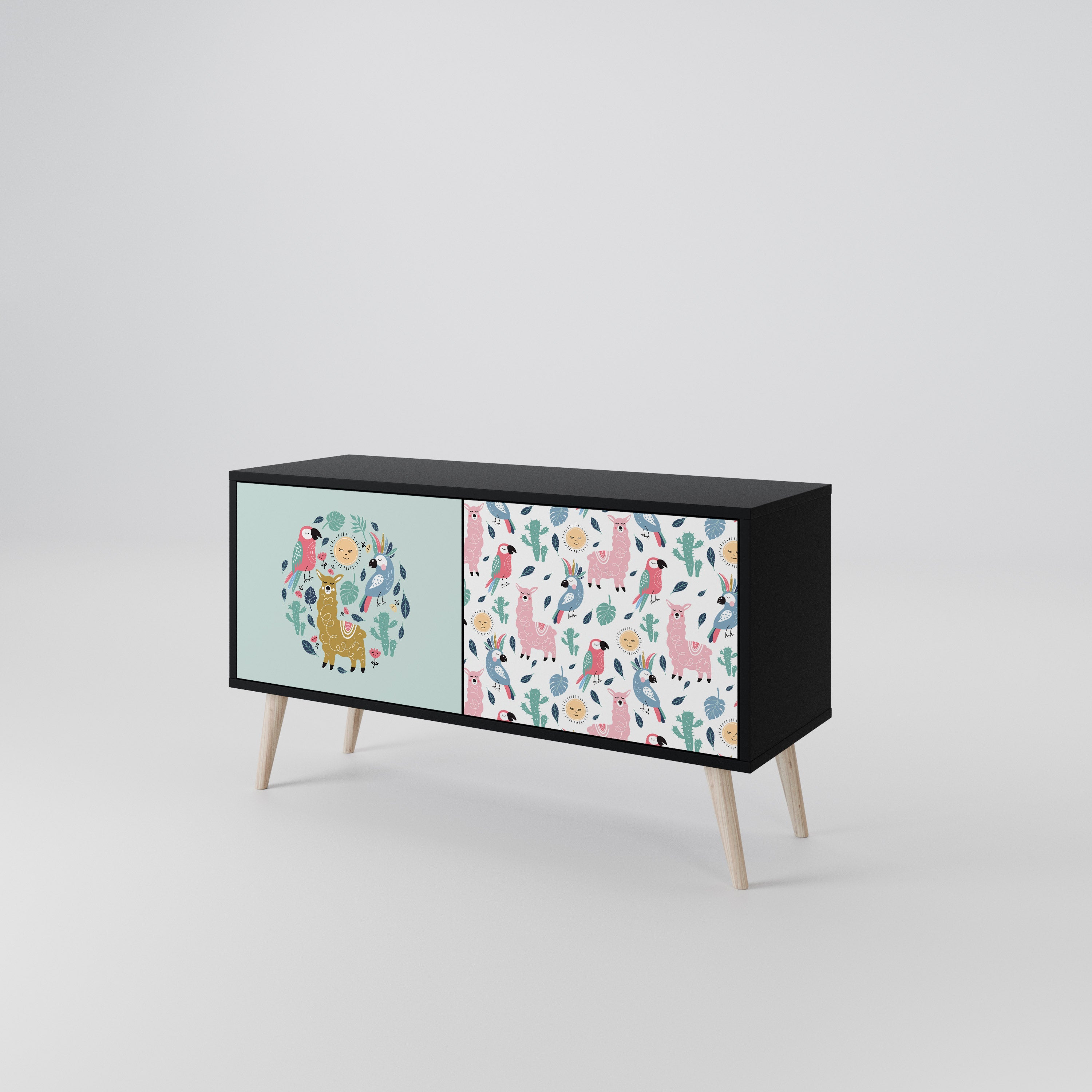 COLORFUL ALPACAS Compact 2-Door TV Cabinet