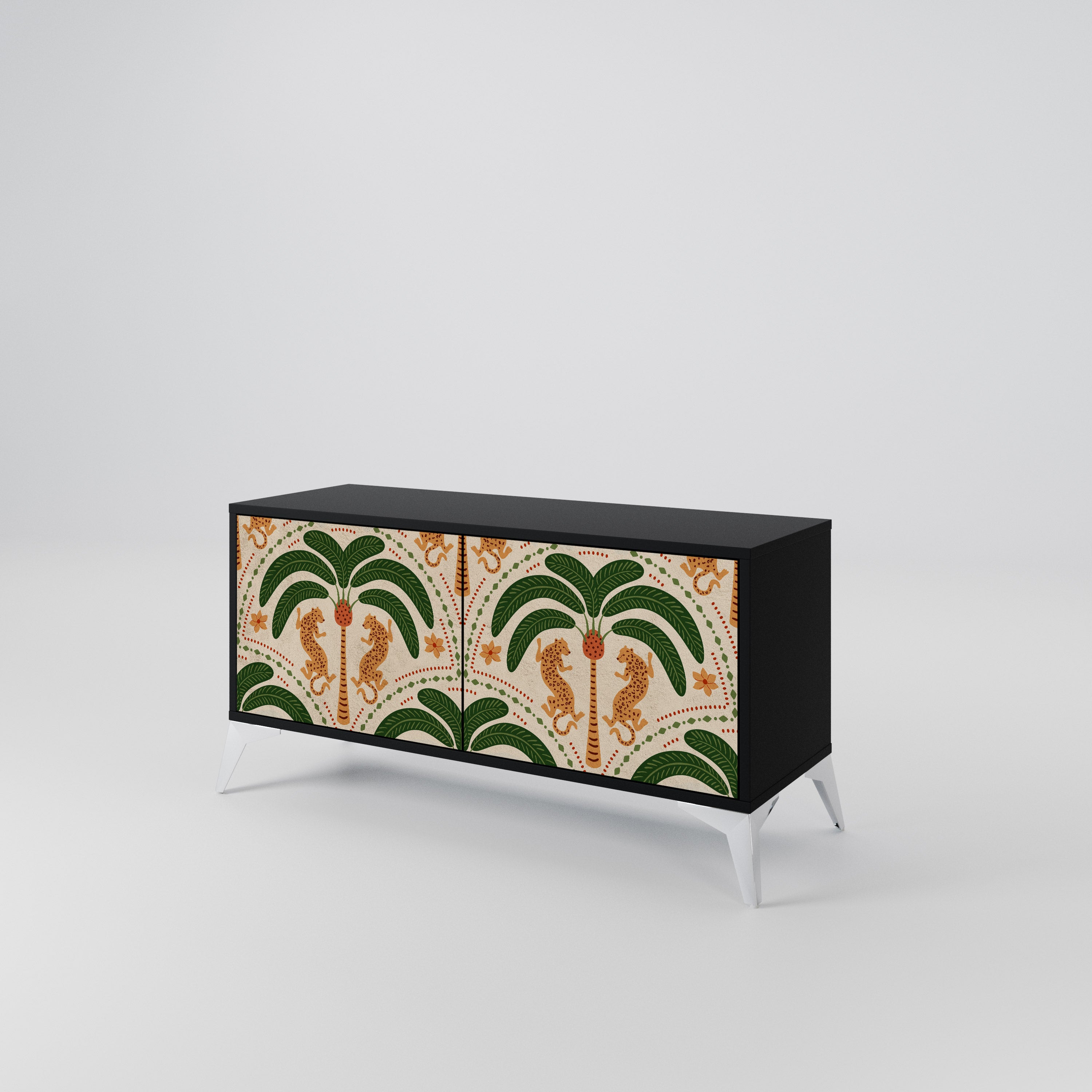 DANCING PREDATORS Compact 2-Door TV Cabinet