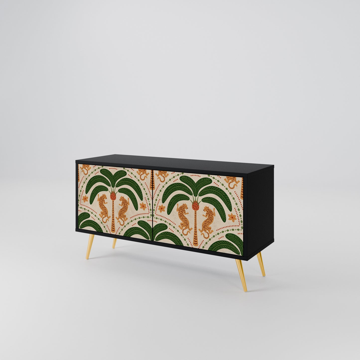 DANCING PREDATORS Compact 2-Door TV Cabinet