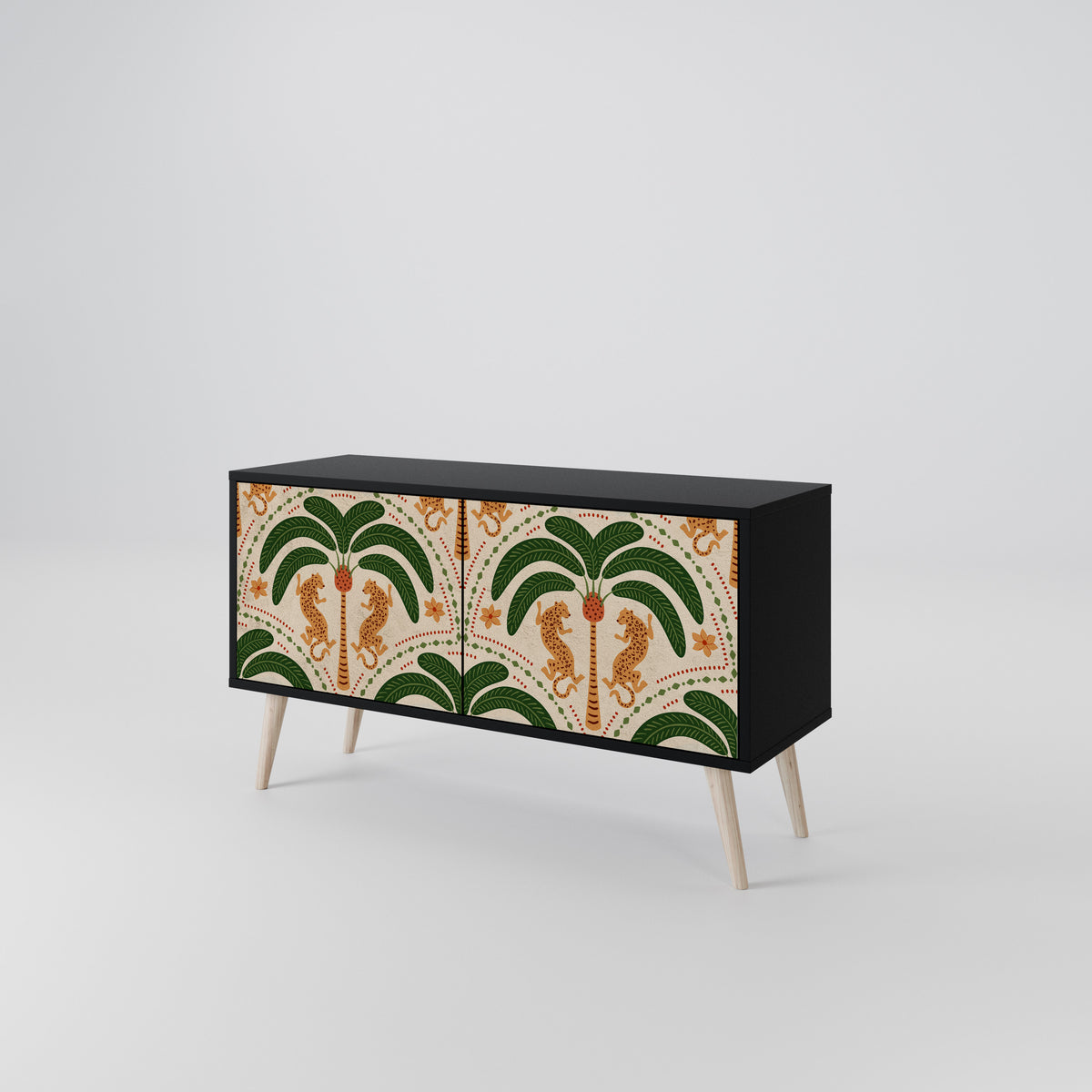 DANCING PREDATORS Compact 2-Door TV Cabinet