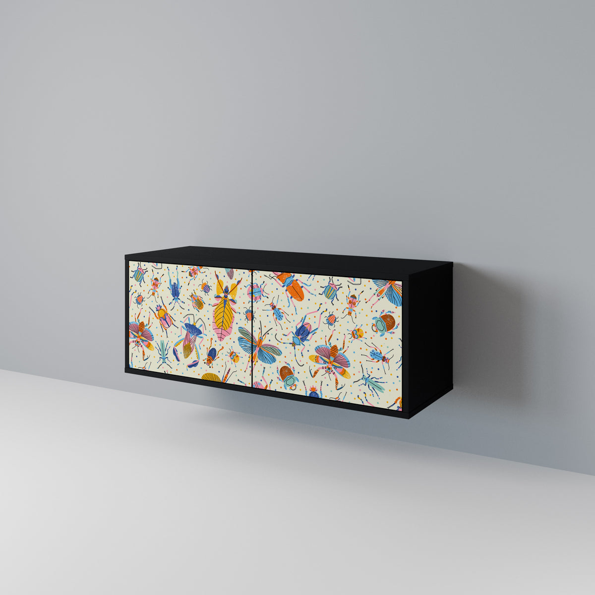 COLORFUL INSECTS Compact 2-Door TV Cabinet