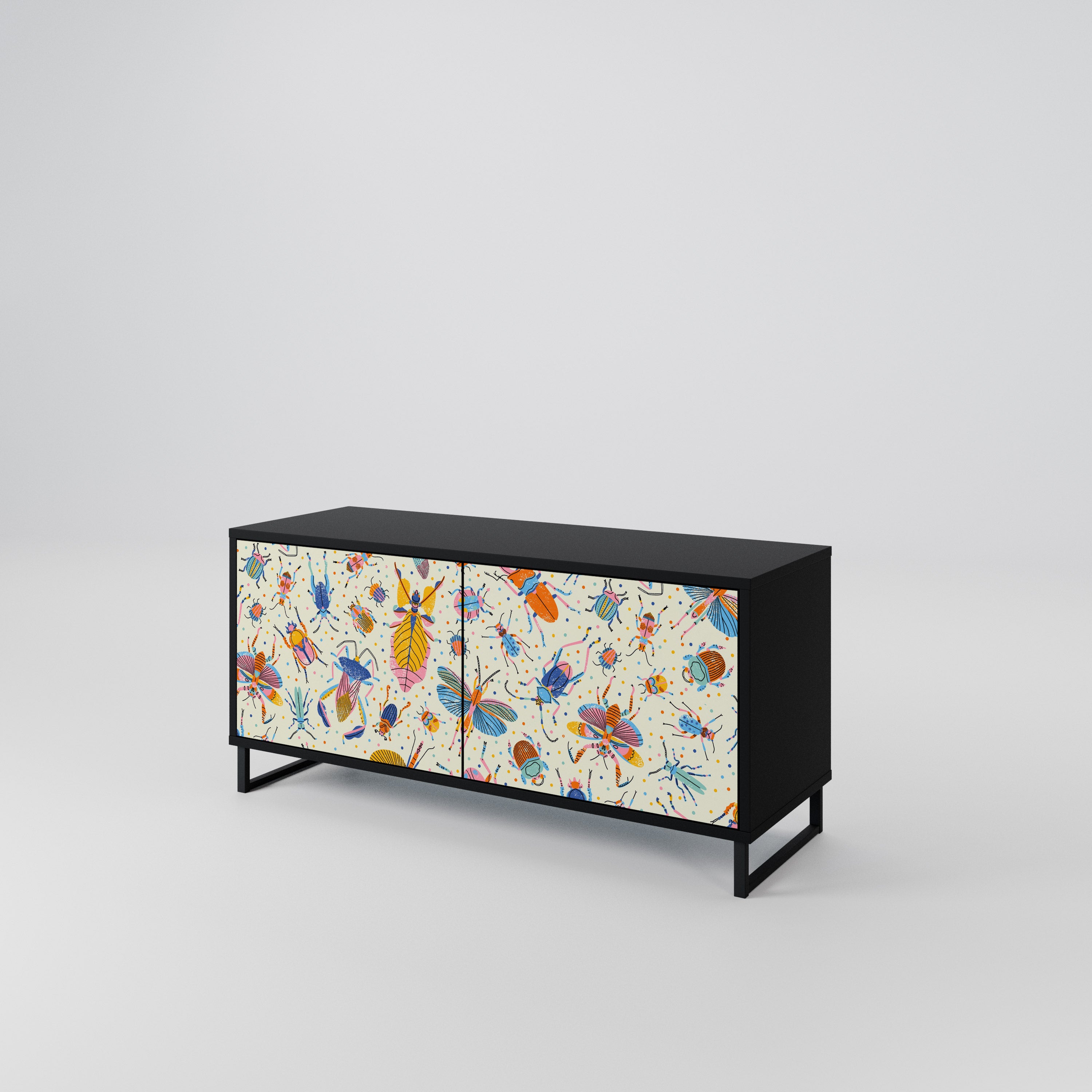 COLORFUL INSECTS Compact 2-Door TV Cabinet