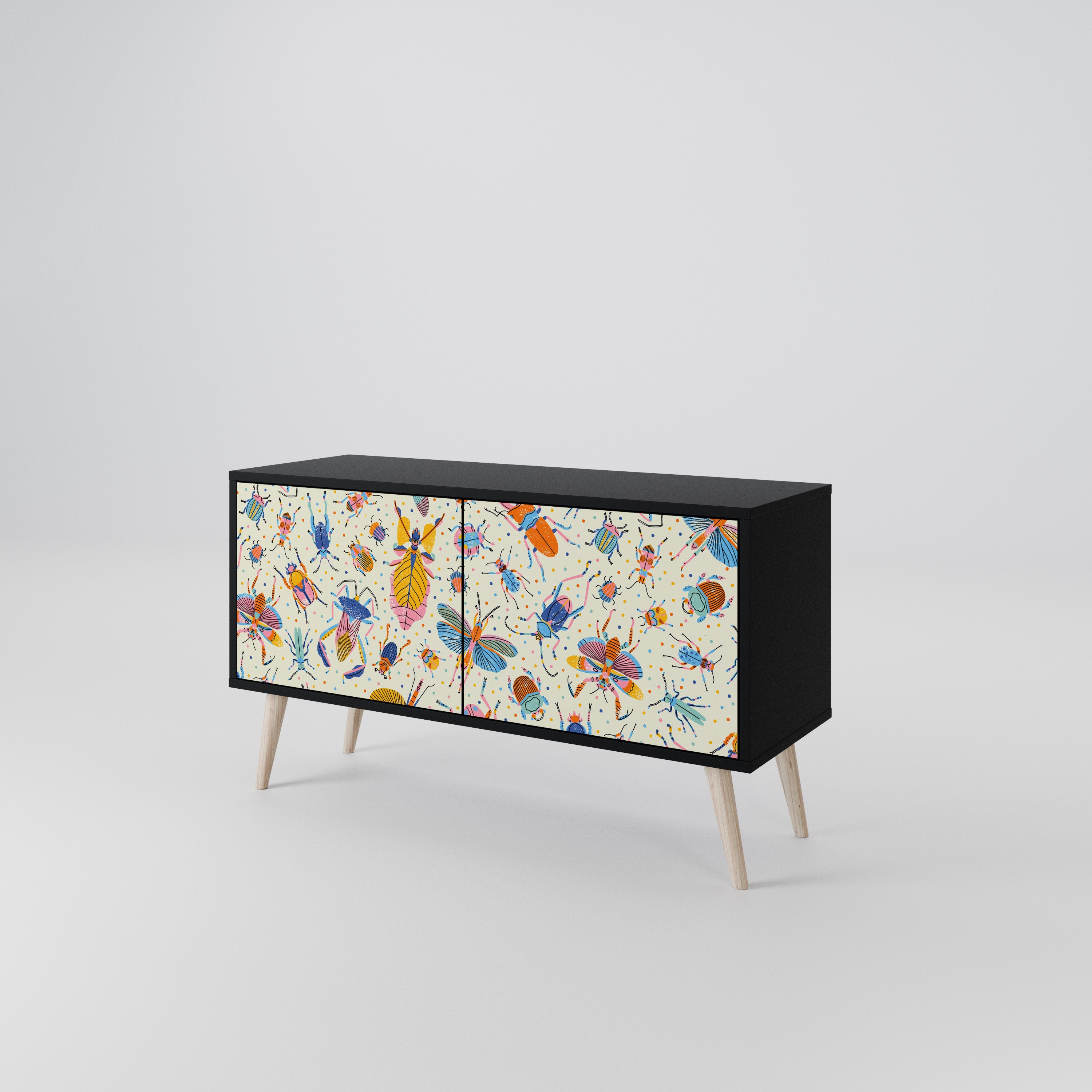 COLORFUL INSECTS Compact 2-Door TV Cabinet
