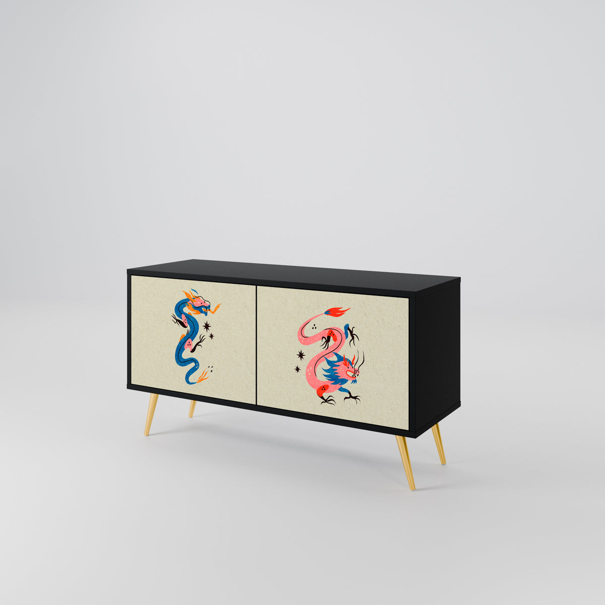 MYTHOLOGICAL CREATURES Compact 2-Door TV Cabinet