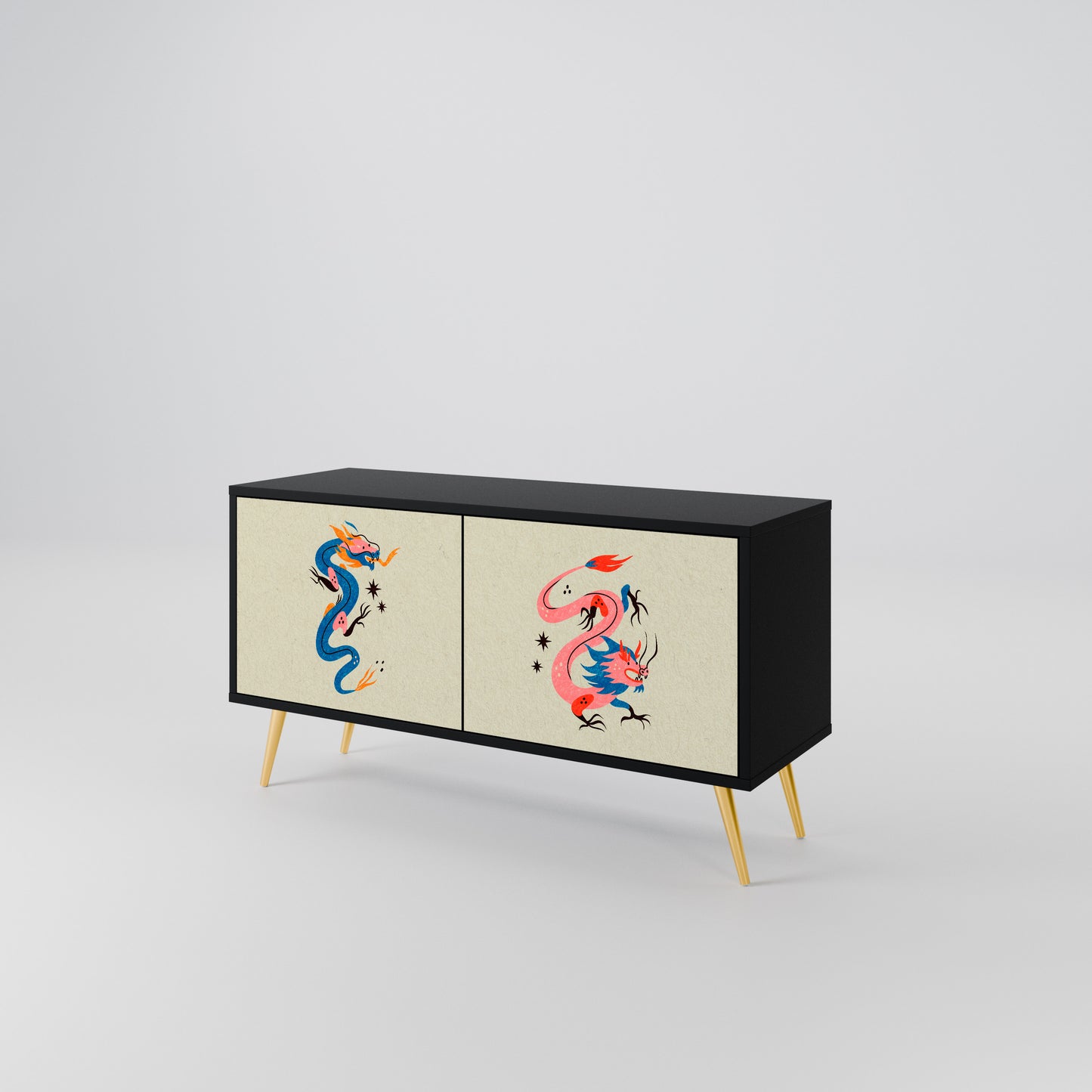 MYTHOLOGICAL CREATURES Compact 2-Door TV Cabinet
