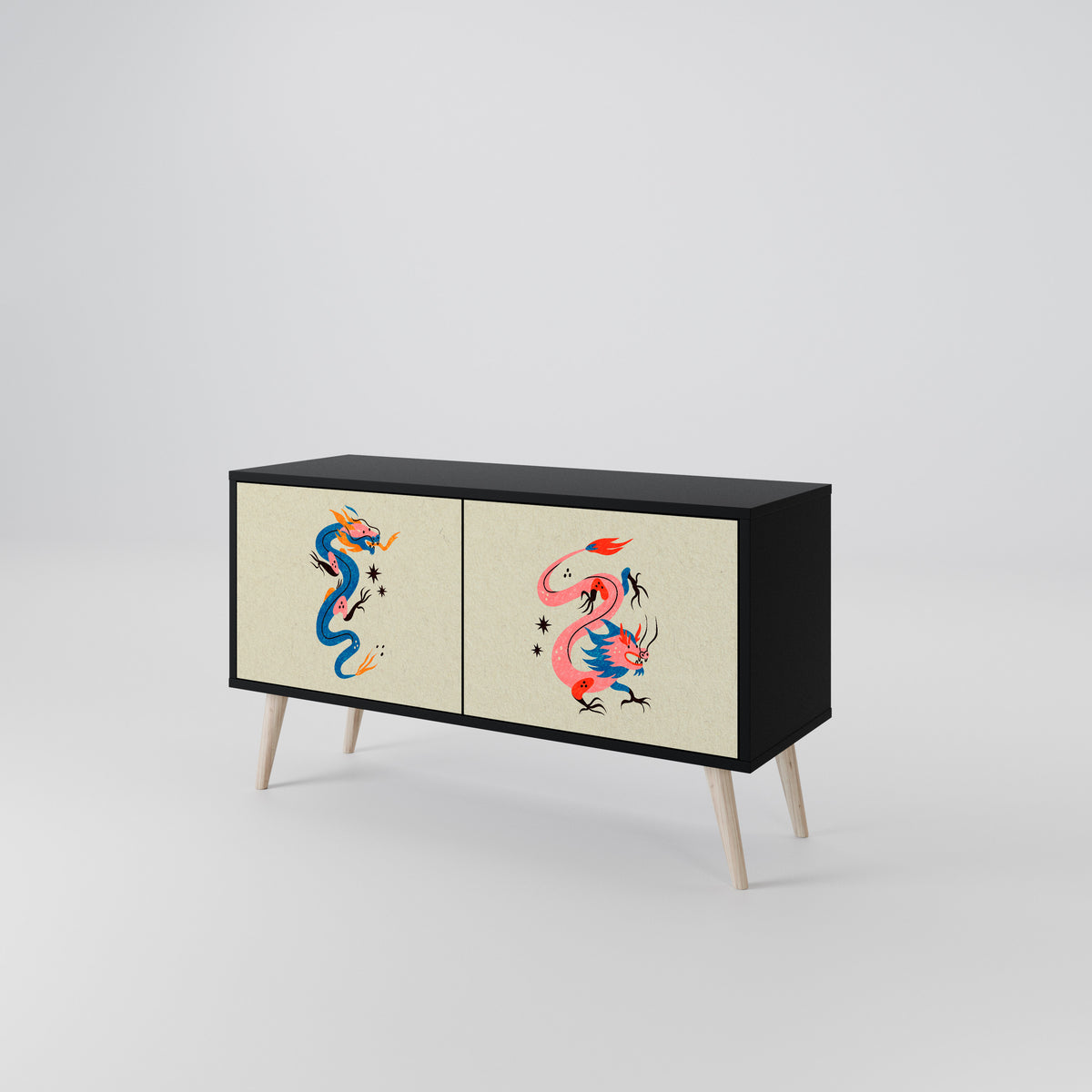 MYTHOLOGICAL CREATURES Compact 2-Door TV Cabinet