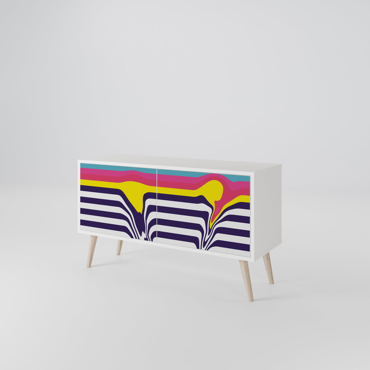 COLORFUL DIVERSION Compact 2-Door TV Cabinet