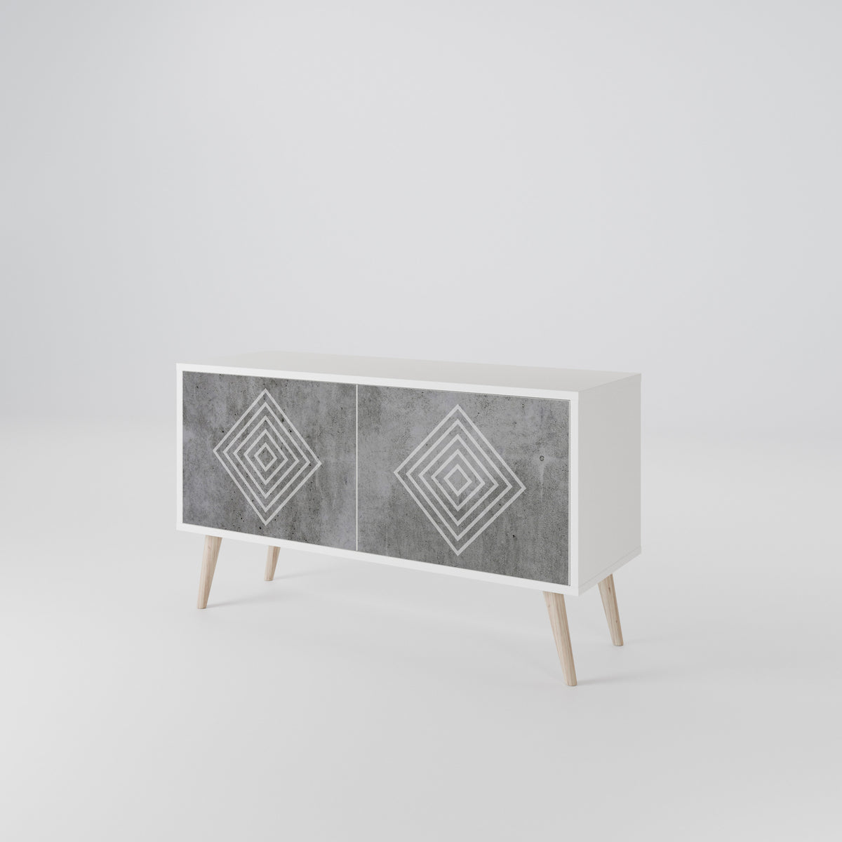 POLYGONAL ARTISTRY Compact 2-Door TV Cabinet