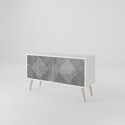 POLYGONAL ARTISTRY Compact 2-Door TV Cabinet