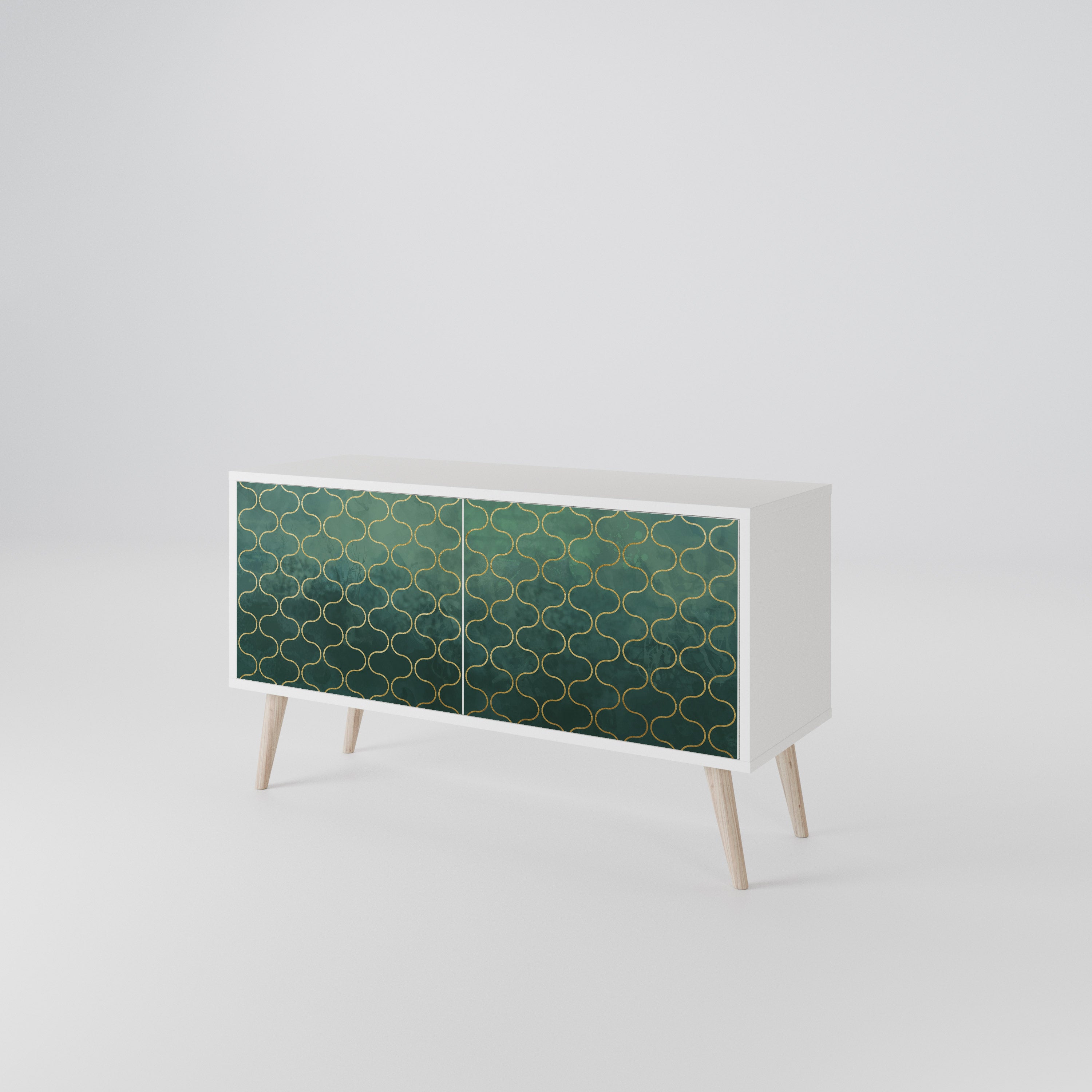 TESSELATED GREENERY Compact 2-Door TV Cabinet
