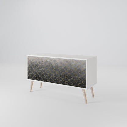 TESSELATED GRAYISH Compact 2-Door TV Cabinet