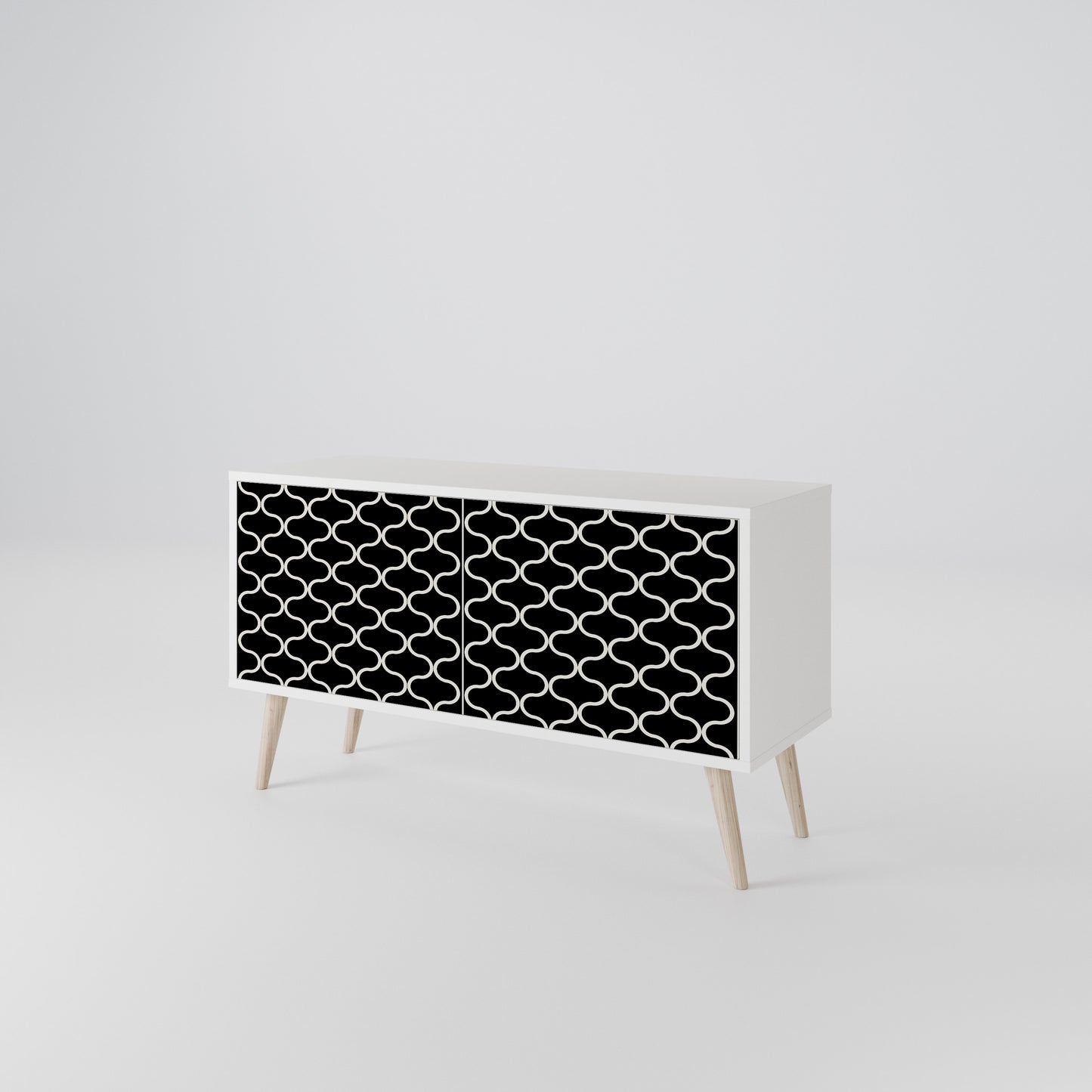 TESSELATED BLACKNESS Compact 2-Door TV Cabinet