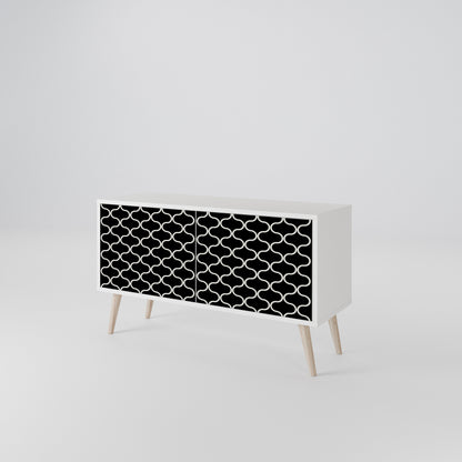 TESSELATED BLACKNESS Compact 2-Door TV Cabinet