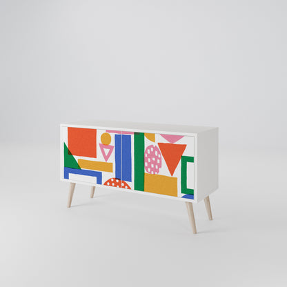 GEOMETRIC GLIMMER Compact 2-Door TV Cabinet