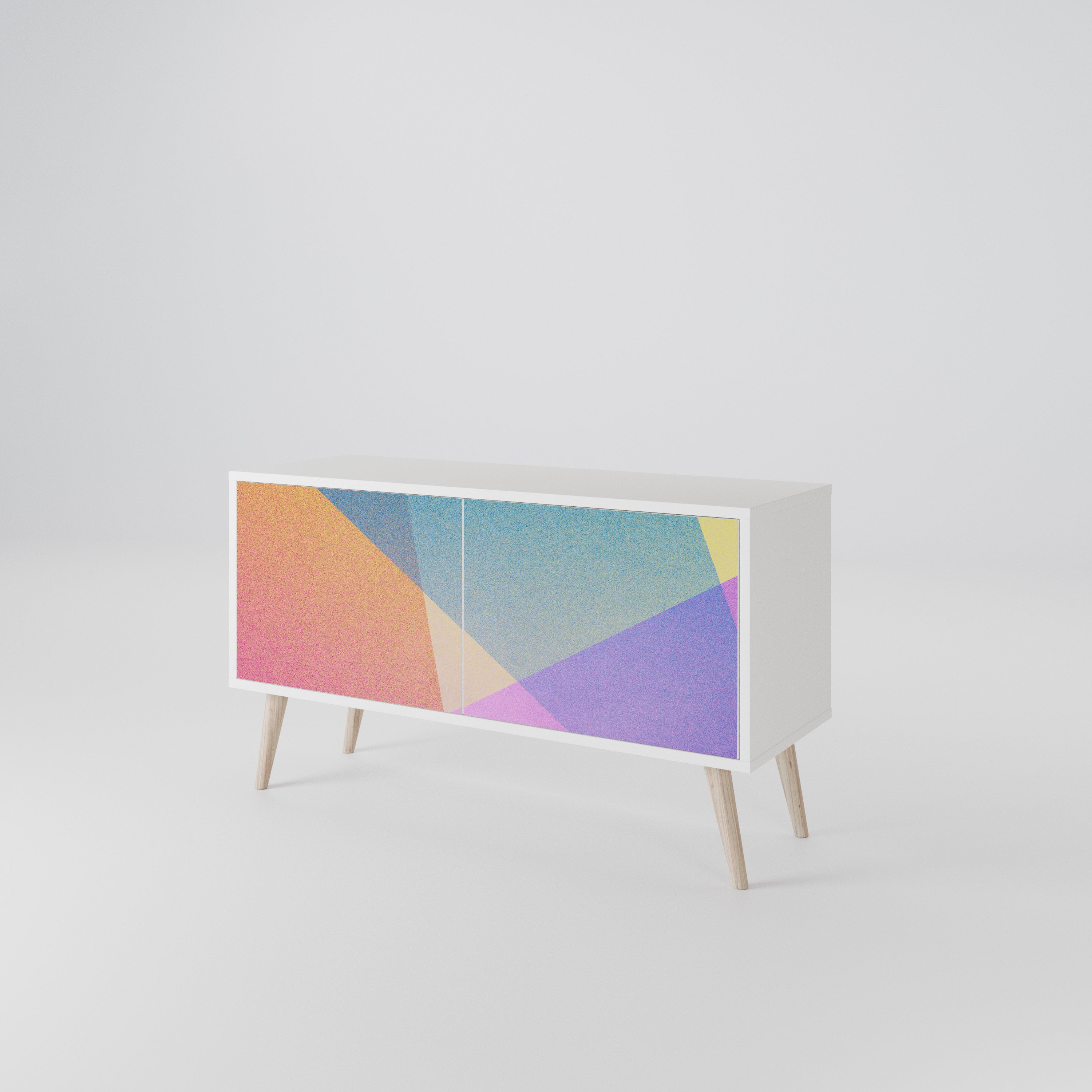 BRIGHT GEOMETRY Compact 2-Door TV Cabinet