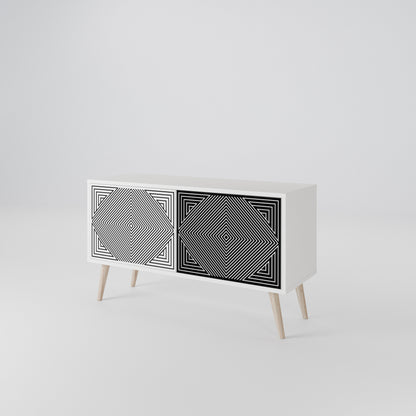 POLYGON ILLUSION Compact 2-Door TV Cabinet