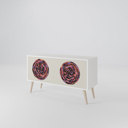 BROWN CIRCLES Compact 2-Door TV Cabinet