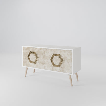 HEXAGONAL SHAPES Compact 2-Door TV Cabinet
