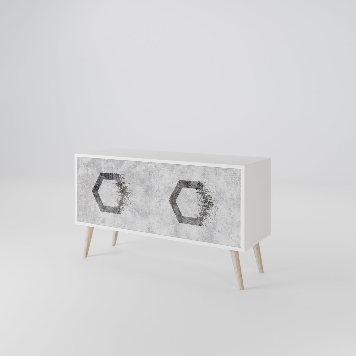 HEXAGONAL FIGURES Compact 2-Door TV Cabinet