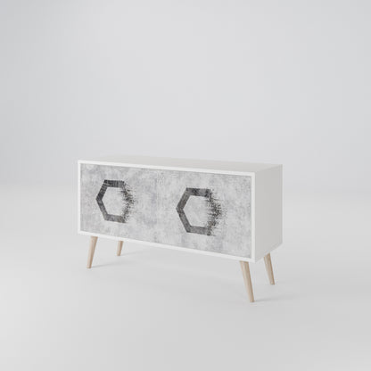 HEXAGONAL FIGURES Compact 2-Door TV Cabinet