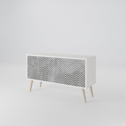 CONCRETE ZIG ZAG Compact 2-Door TV Cabinet