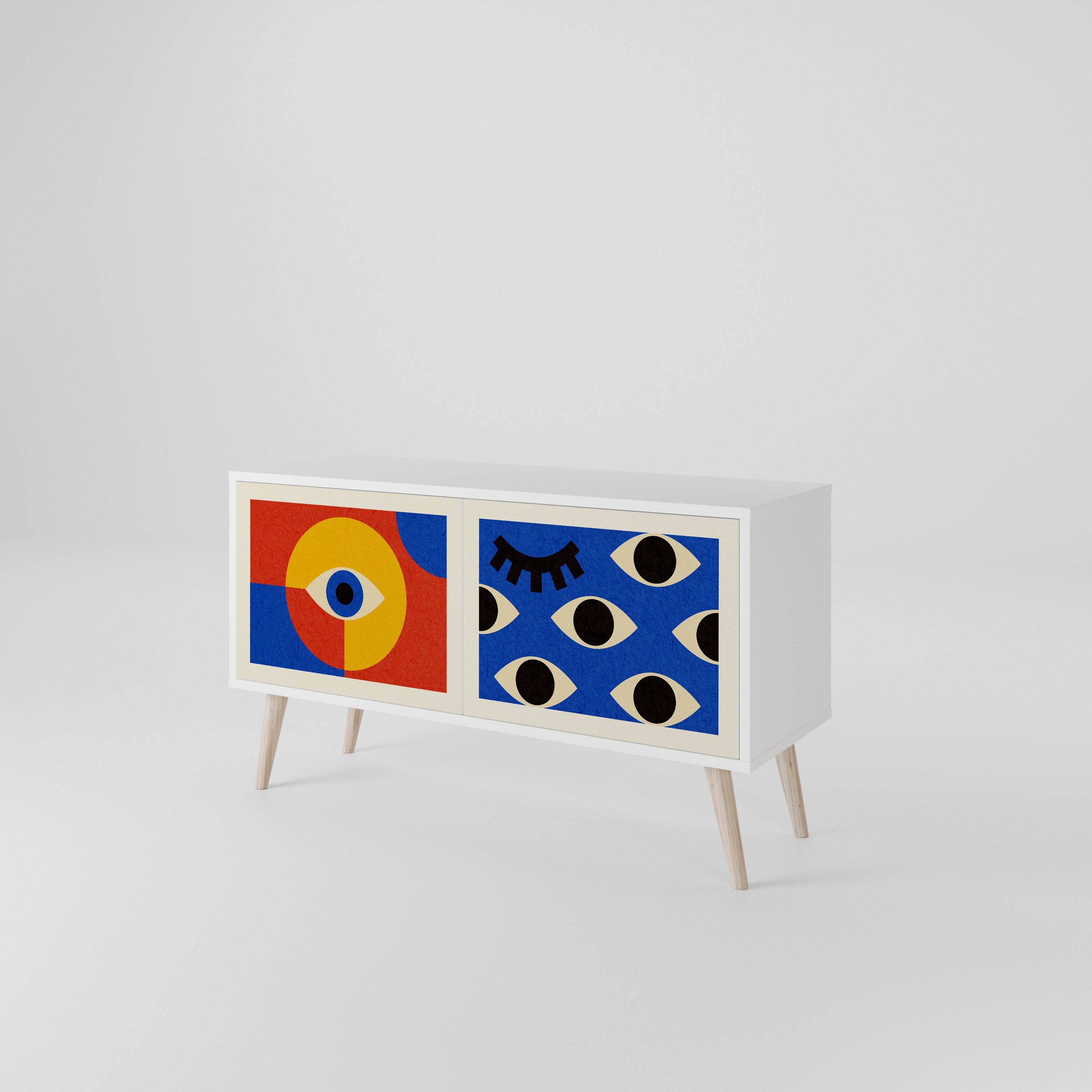 GEOMETRIC EYES Compact 2-Door TV Cabinet