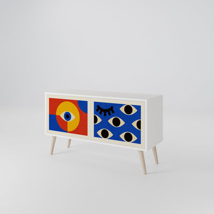 GEOMETRIC EYES Compact 2-Door TV Cabinet