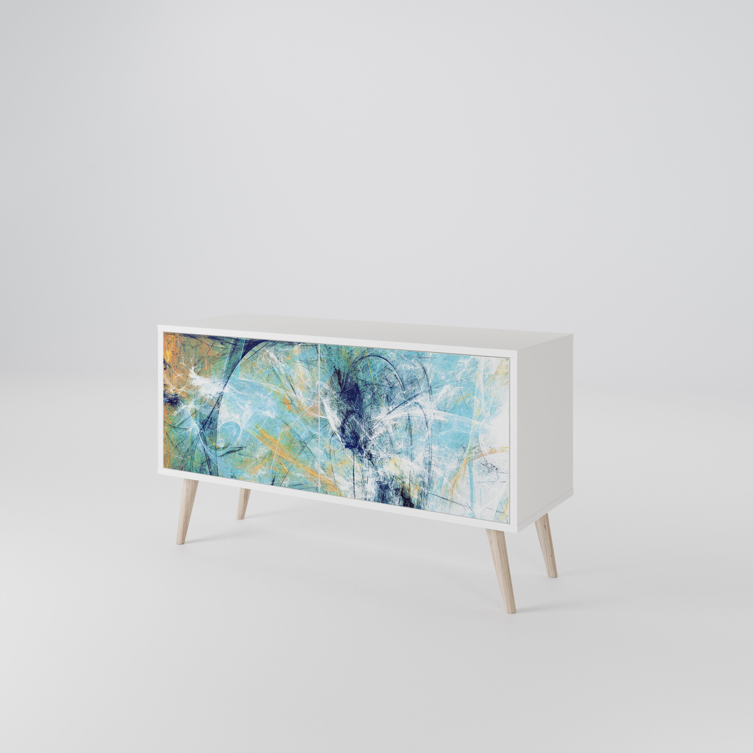 ABSTRACT THOUGHTS Compact 2-Door TV Cabinet