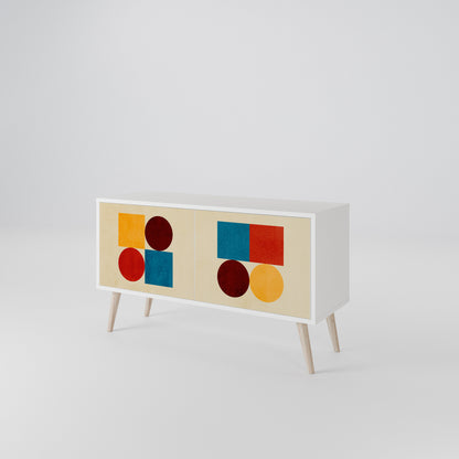 GEOMETRIC PUZZLE Compact 2-Door TV Cabinet