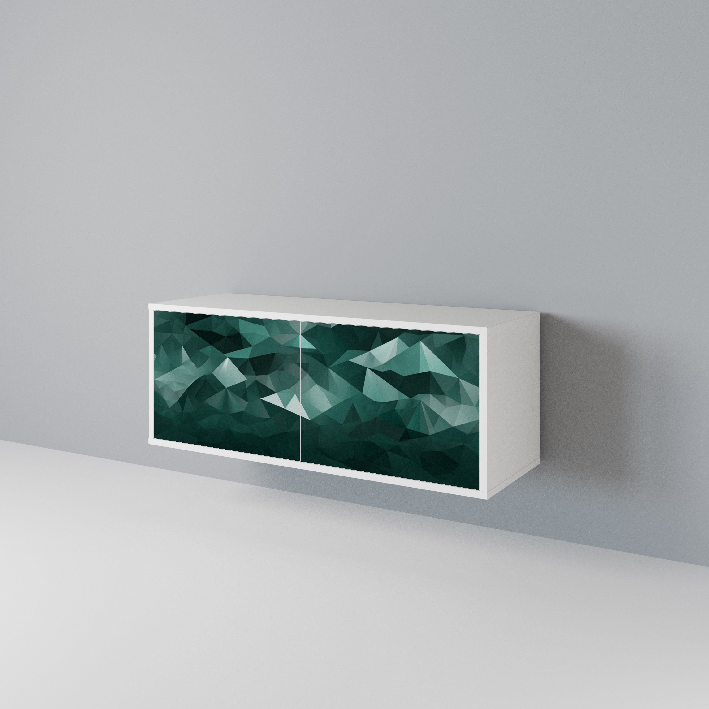 POLYGONAL FLOATING Compact 2-Door TV Cabinet