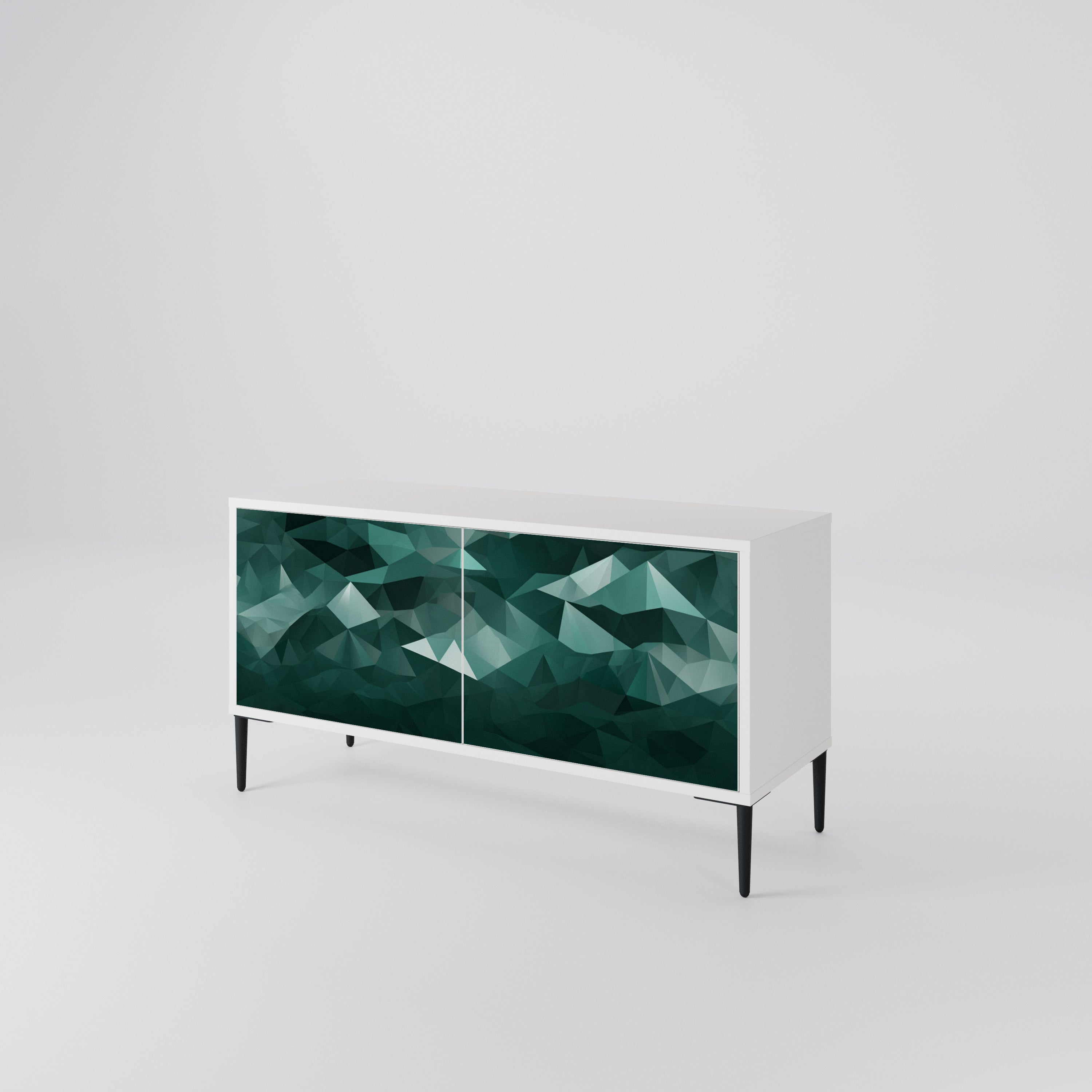 POLYGONAL FLOATING Compact 2-Door TV Cabinet