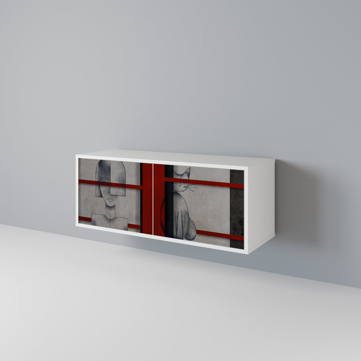 GRAY FIGURES Compact 2-Door TV Cabinet