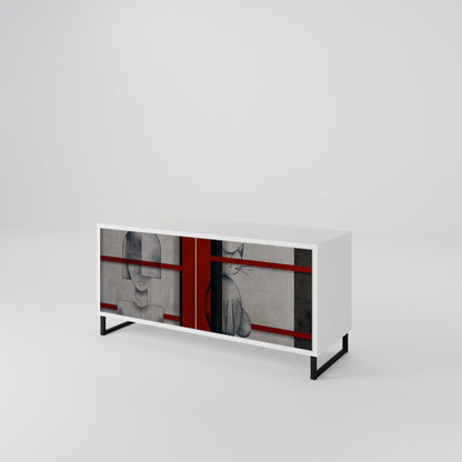 GRAY FIGURES Compact 2-Door TV Cabinet
