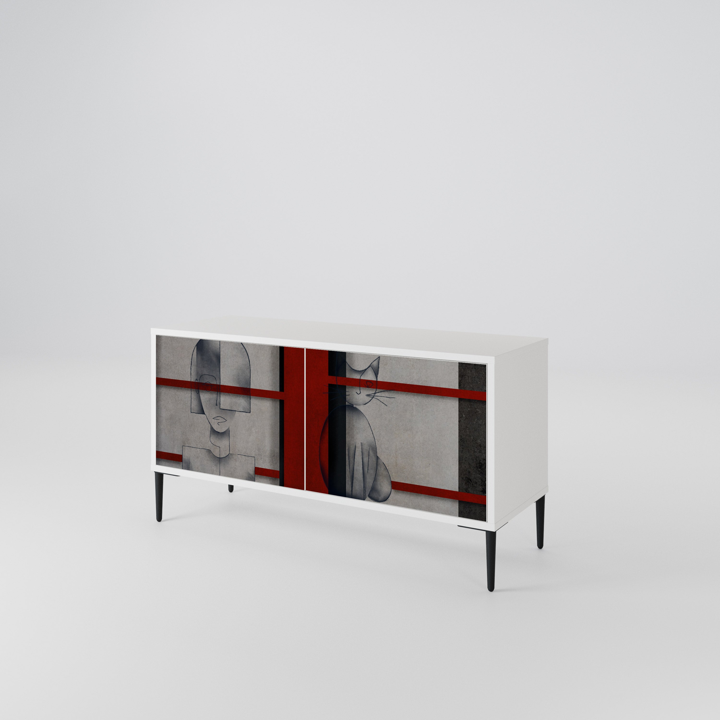 GRAY FIGURES Compact 2-Door TV Cabinet