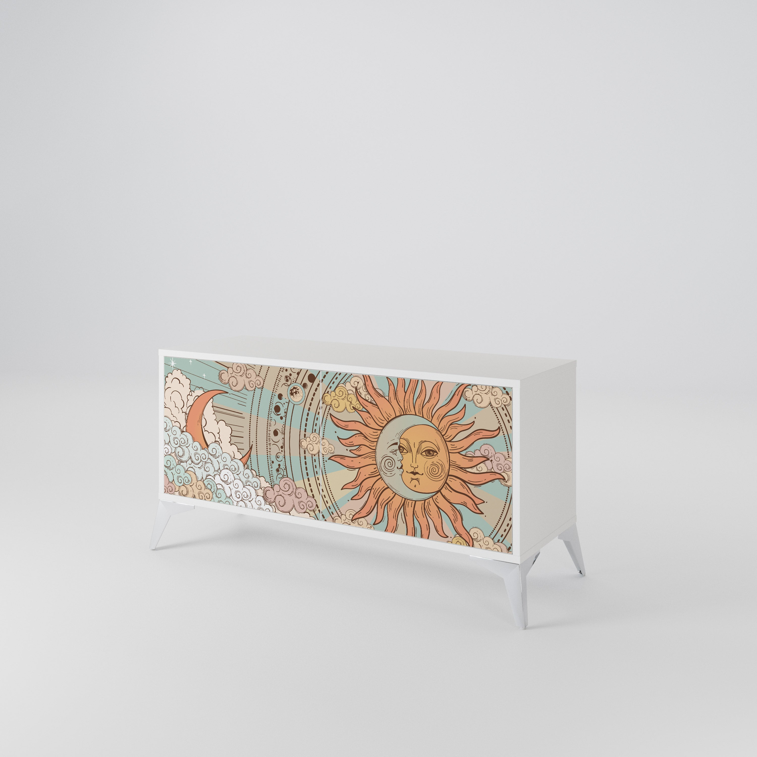 MYSTICAL STRUCTURE Compact 2-Door TV Cabinet
