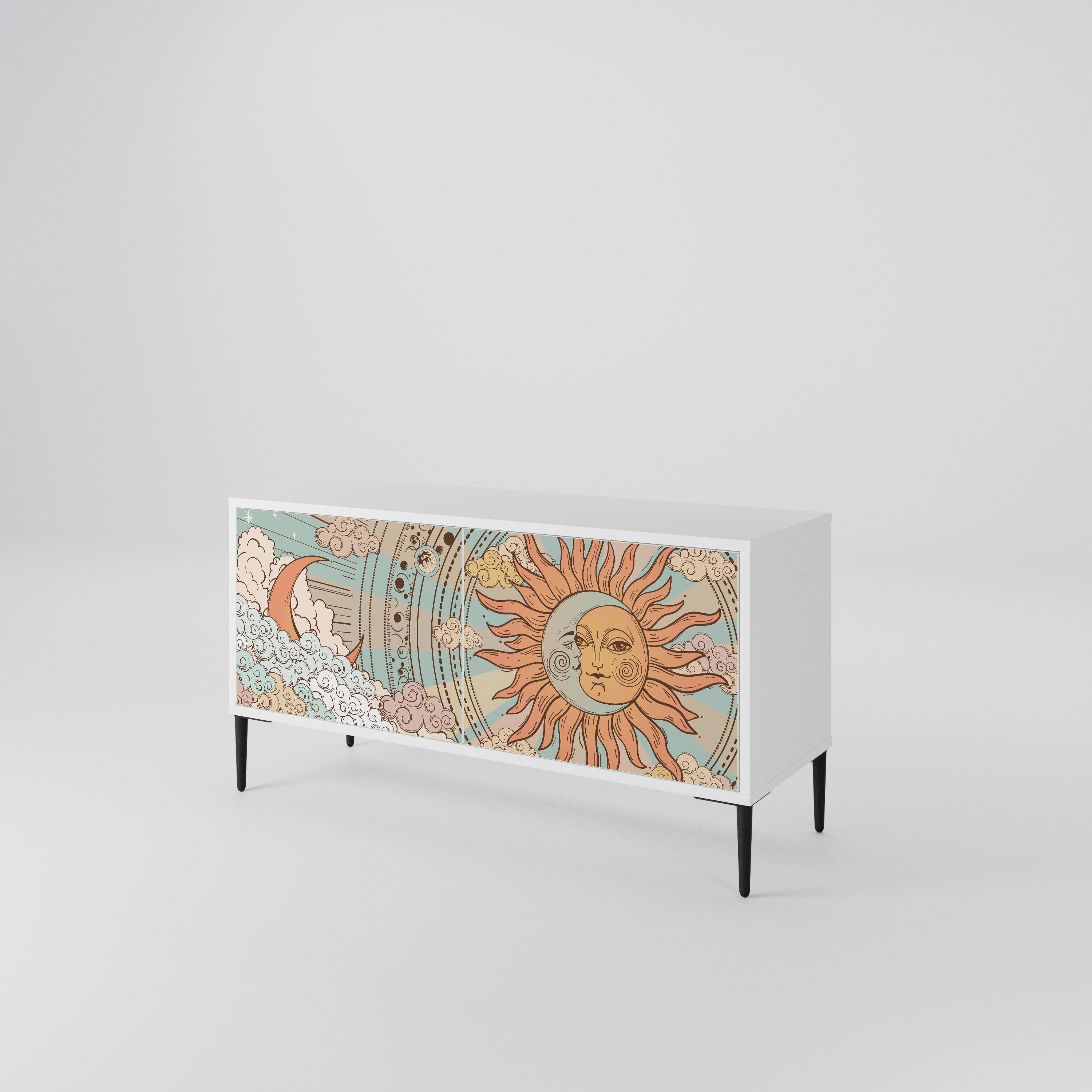 MYSTICAL STRUCTURE Compact 2-Door TV Cabinet