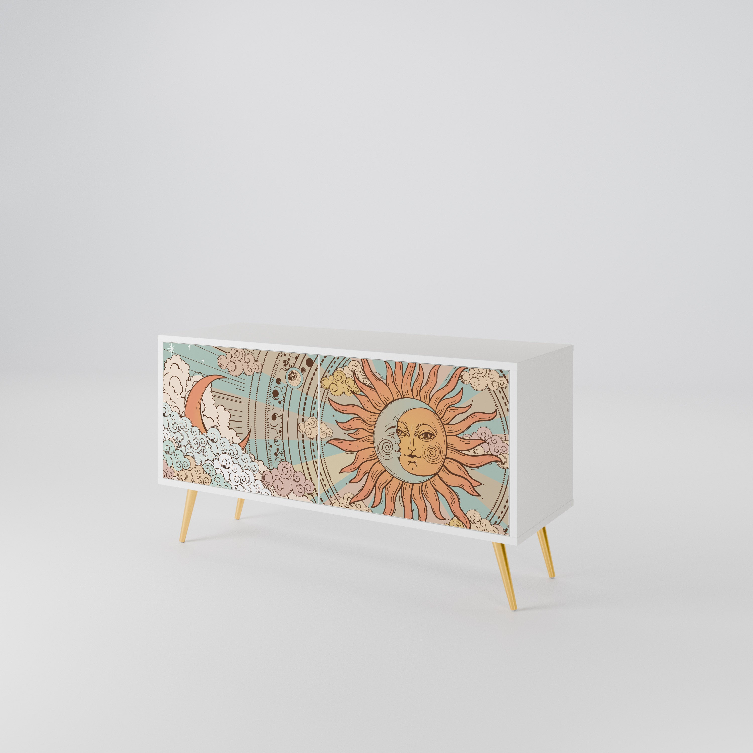 MYSTICAL STRUCTURE Compact 2-Door TV Cabinet