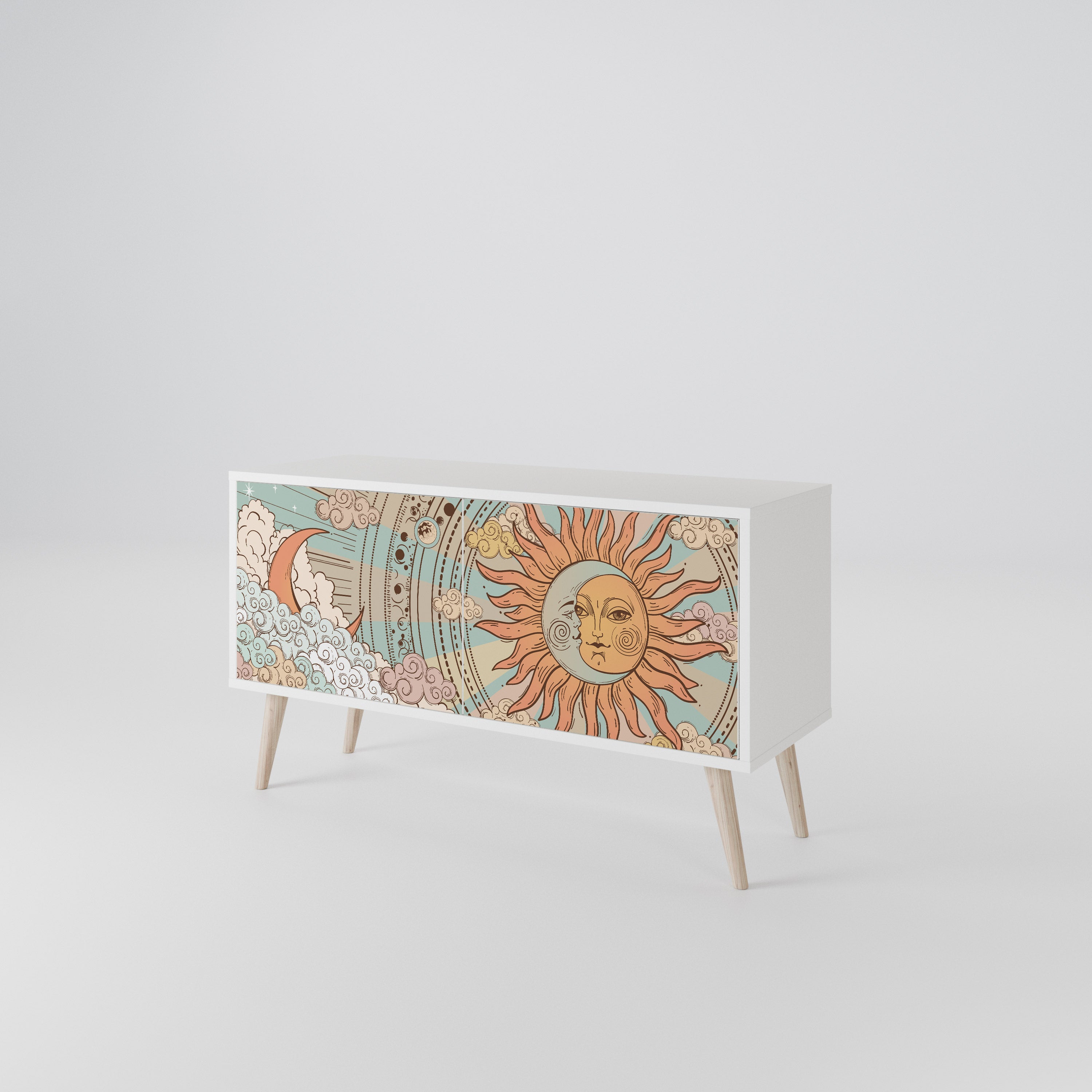 MYSTICAL STRUCTURE Compact 2-Door TV Cabinet