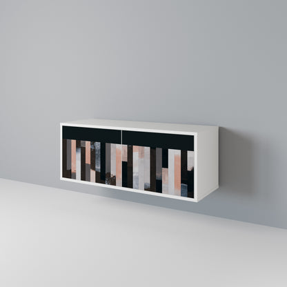 COLLAGE OF RECTANGLES Compact 2-Door TV Cabinet